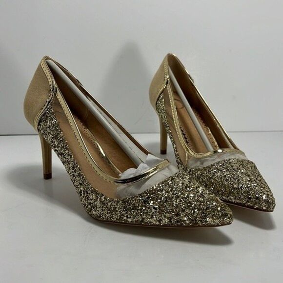 Journee Collection Kalani Gold Pumps size 7 - Picture 1 of 11